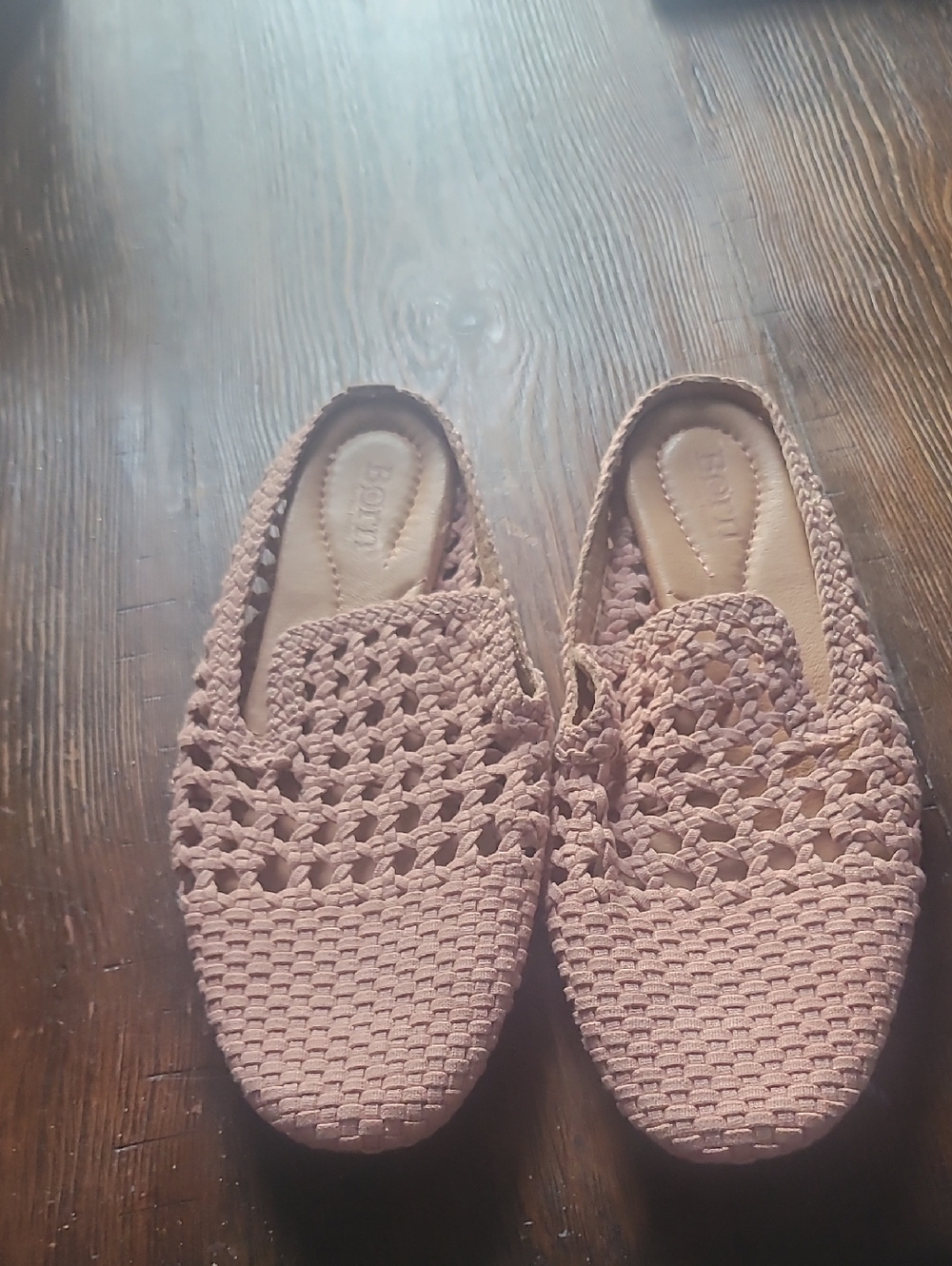 Born Shoes Women’s 8 Pink Cameo II Mule Slide Sandal Slip On Leather Knit Size 8 - Picture 3 of 8